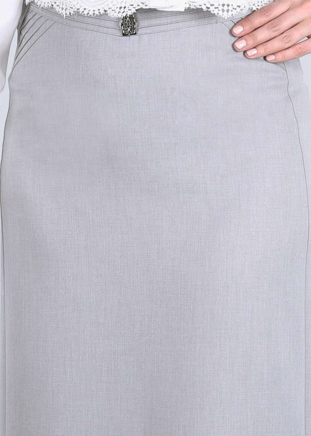 Vêtements hijab BEIGE T 8629 Dar Kesim Etek-Ers Fashion