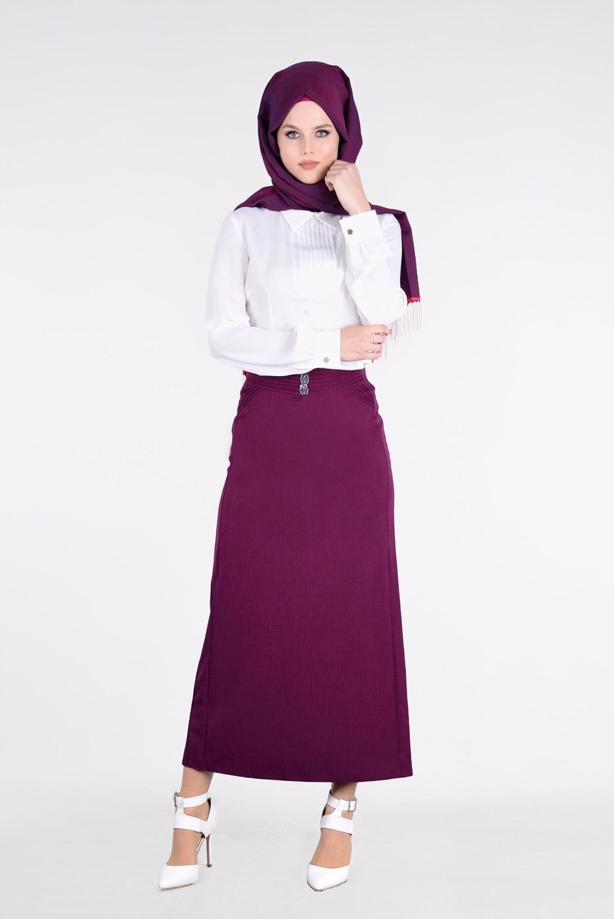Vêtements hijab  T 8629 Dar Kesim Etek-Ers Fashion - TRENDTESETTÜR
