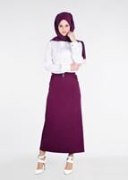 Vêtements hijab POURPRE T 8629 Dar Kesim Etek-Ers Fashion