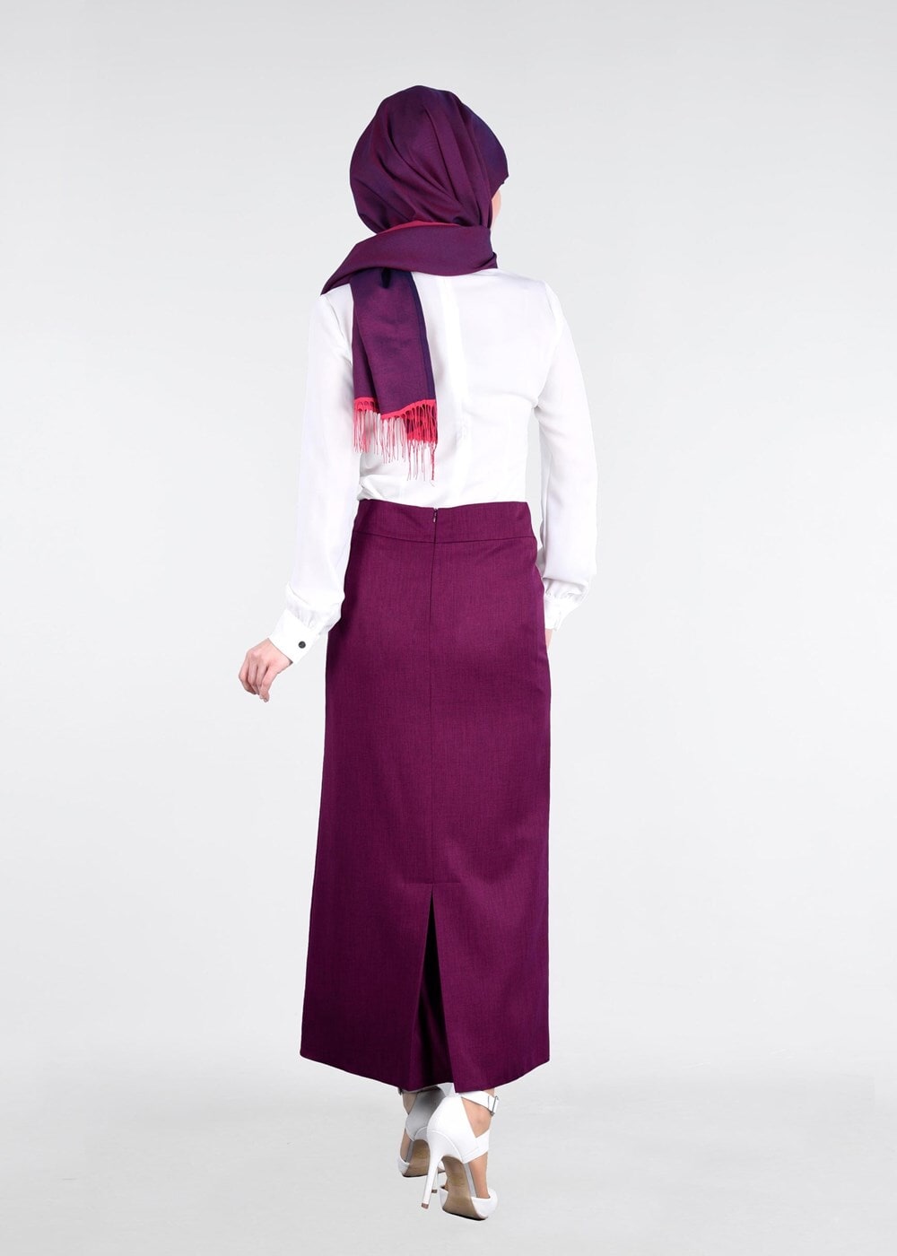 Vêtements hijab POURPRE T 8629 Dar Kesim Etek-Ers Fashion