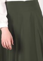 Tesettür giyim HAKİ T 8696 Allday-Yüksek Bel Etek