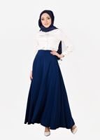 Tesettür giyim LACİVERT T 8696 Allday-Yüksek Bel Etek