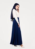 Tesettür giyim LACİVERT T 8696 Allday-Yüksek Bel Etek