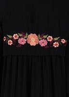 Tesettür giyim SİYAH T 90971 Elegance-Nakış Detaylı Ferace