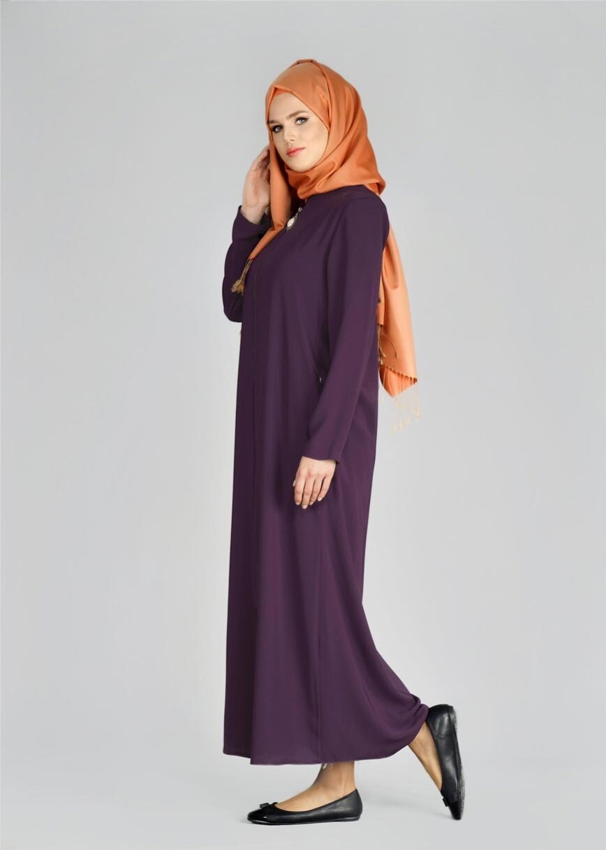 Tesettür giyim MOR T 90971 Elegance-Nakış Detaylı Ferace