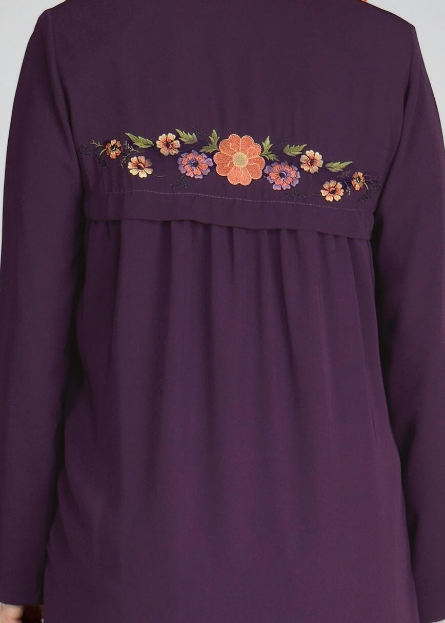 Tesettür giyim MOR T 90971 Elegance-Nakış Detaylı Ferace