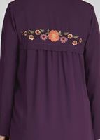 Tesettür giyim MOR T 90971 Elegance-Nakış Detaylı Ferace