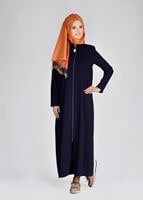 Tesettür giyim LACİVERT T 90971 Elegance-Nakış Detaylı Ferace