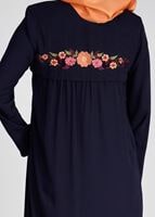 Tesettür giyim LACİVERT T 90971 Elegance-Nakış Detaylı Ferace