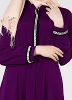 Tesettür giyim MÜRDÜM T 96106 Allday- Boncuk İşlemeli Ferace