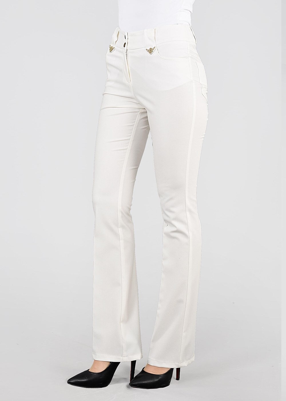 Tesettür giyim KREM T 7993 Demre Pantolon -Alv Fashion