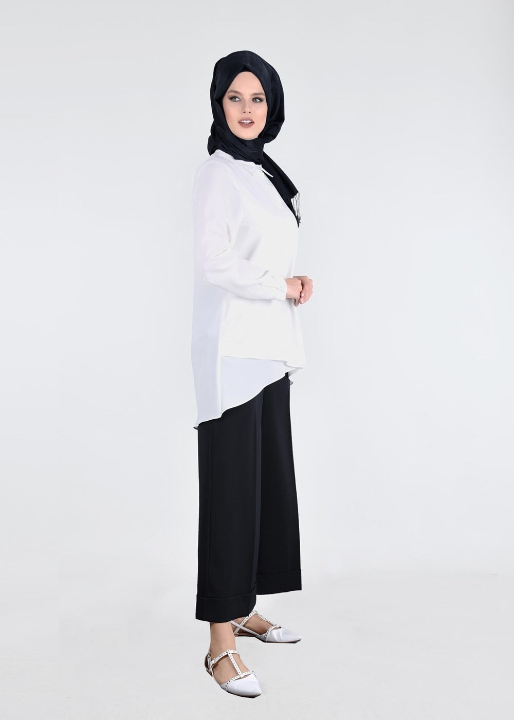 Tesettür giyim SİYAH T 0204 Kapri Pantolon-Pr Collection