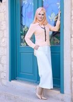 Tesettür giyim KREM T 0204 Kapri Pantolon-Pr Collection