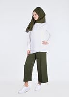 Tesettür giyim HAKİ T 0204 Kapri Pantolon-Pr Collection