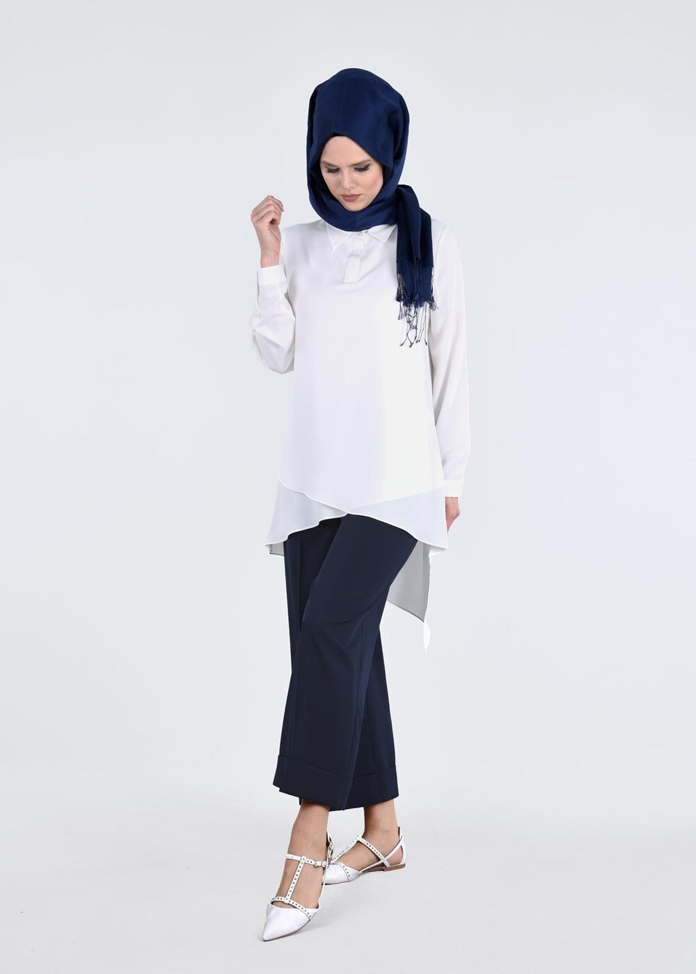 Tesettür giyim LACİVERT T 0204 Kapri Pantolon-Pr Collection