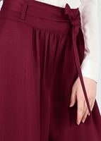 Tesettür giyim BORDO T 0905 ModaBu- Kuşak Detaylı Tesettür Pantolon
