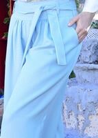 Tesettür giyim MAVİ T 0905 ModaBu- Kuşak Detaylı Tesettür Pantolon