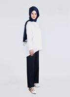 Tesettür giyim LACİVERT EN BOY LİKRALI PANTOLON 1009