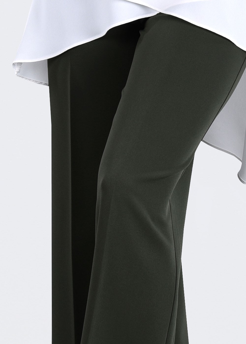 Tesettür giyim HAKİ EN BOY LİKRALI PANTOLON 1009