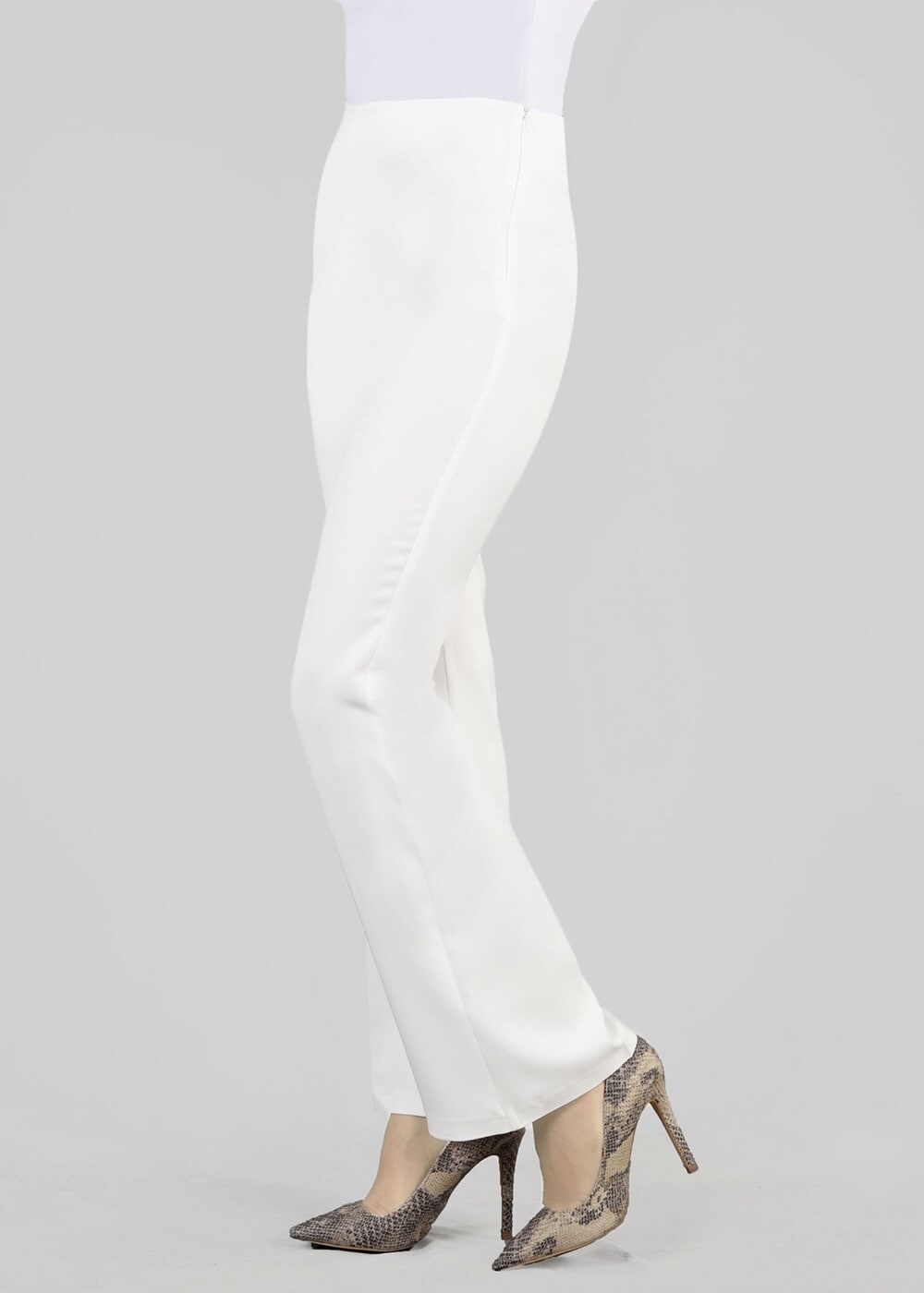 Tesettür giyim KREM T 3104 İspanyol Kesim Pantolon-Pr Collection