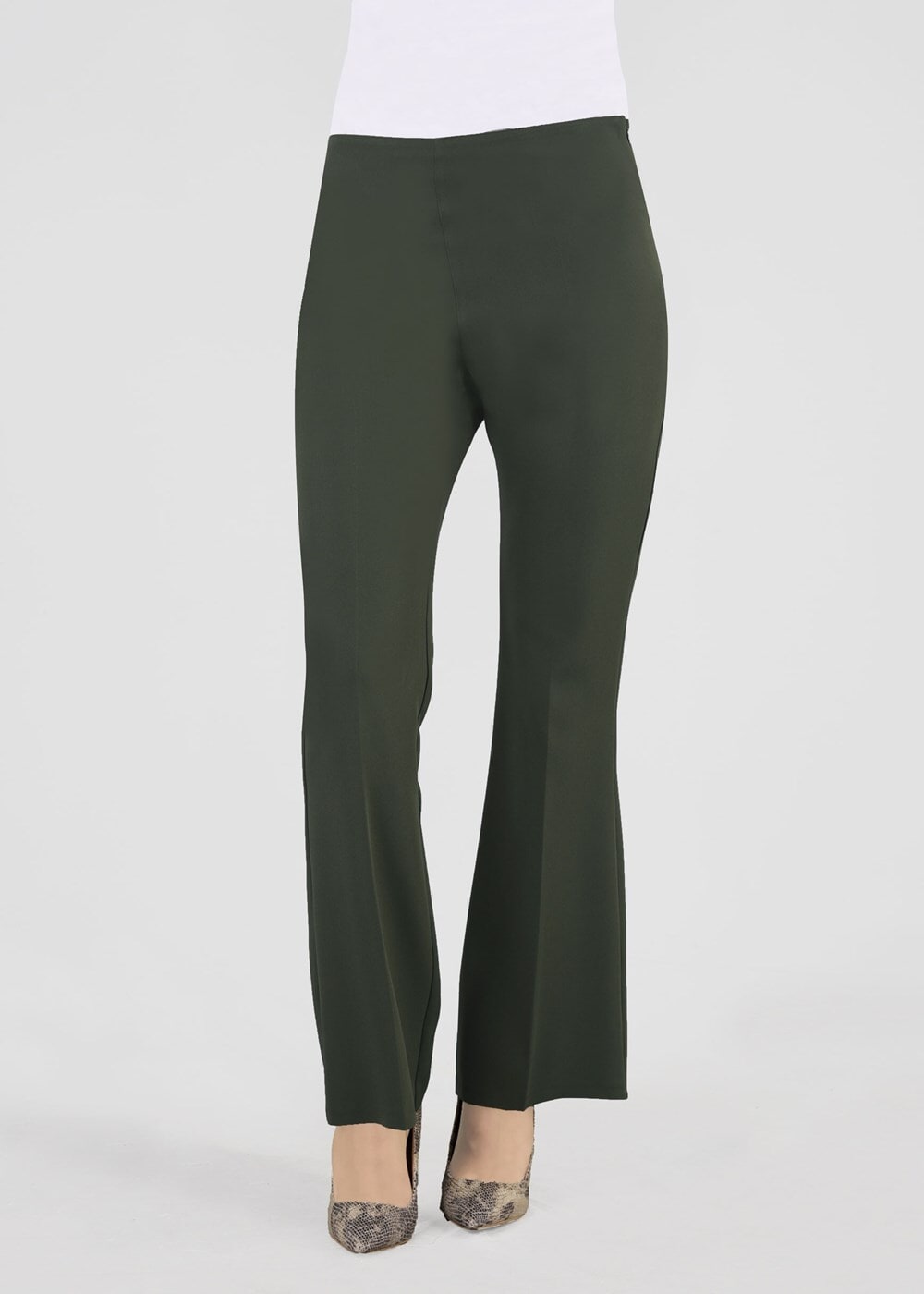 Tesettür giyim HAKİ T 3104 İspanyol Kesim Pantolon-Pr Collection