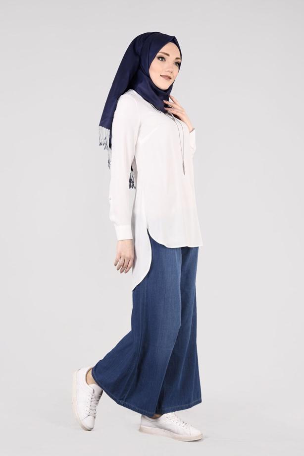 Tesettür giyim  T 3352 Magazin-İspanyol Paça Pantolon - TRENDTESETTÜR