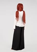 Tesettür giyim SİYAH T 4805 ModaBu- Petek Kumaş Pantolon