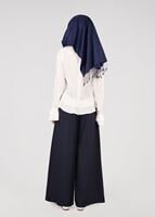 Tesettür giyim LACİVERT T 4805 ModaBu- Petek Kumaş Pantolon