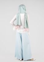 Tesettür giyim YEŞİL T 4805 ModaBu- Petek Kumaş Pantolon