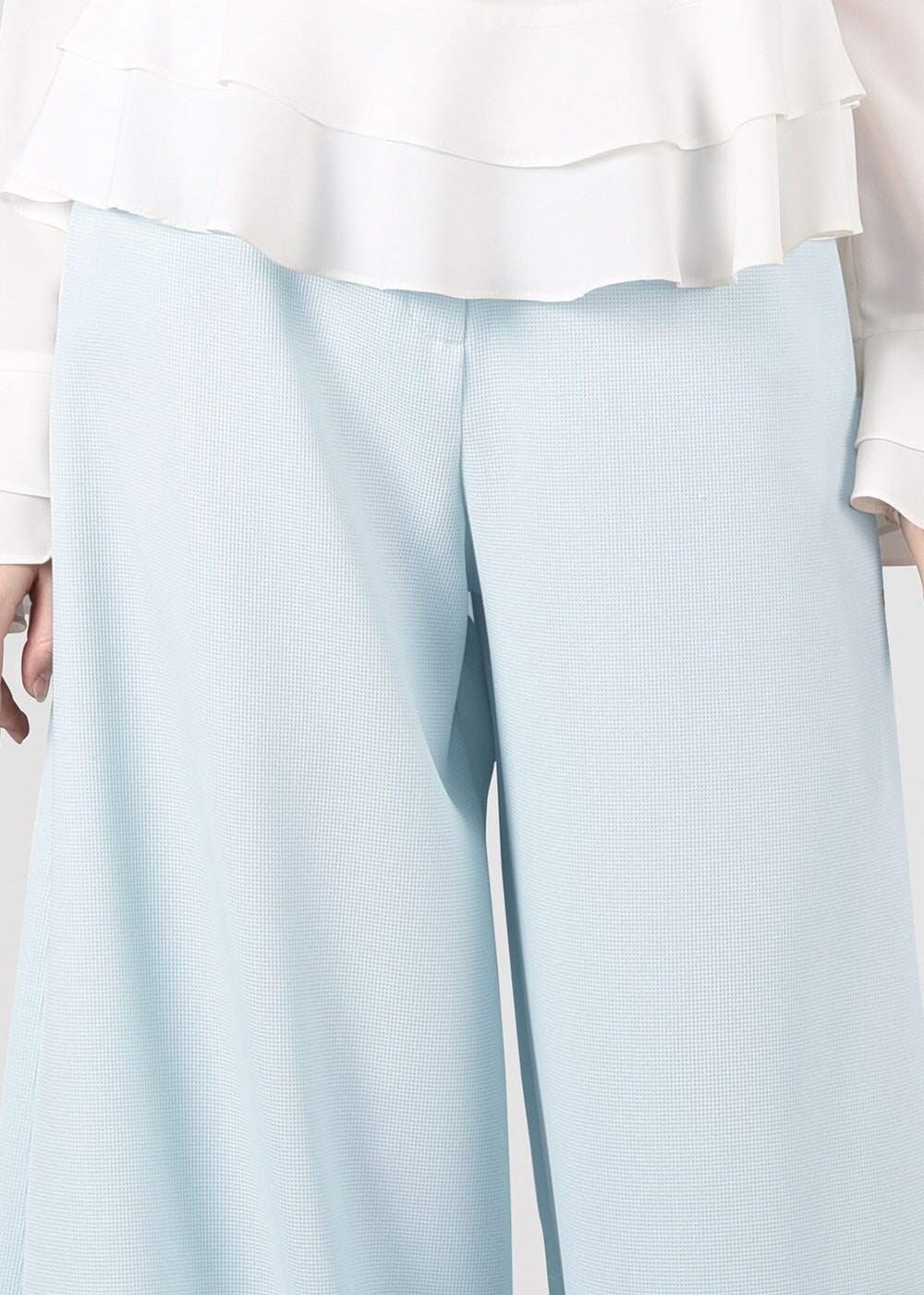 Tesettür giyim YEŞİL T 4805 ModaBu- Petek Kumaş Pantolon