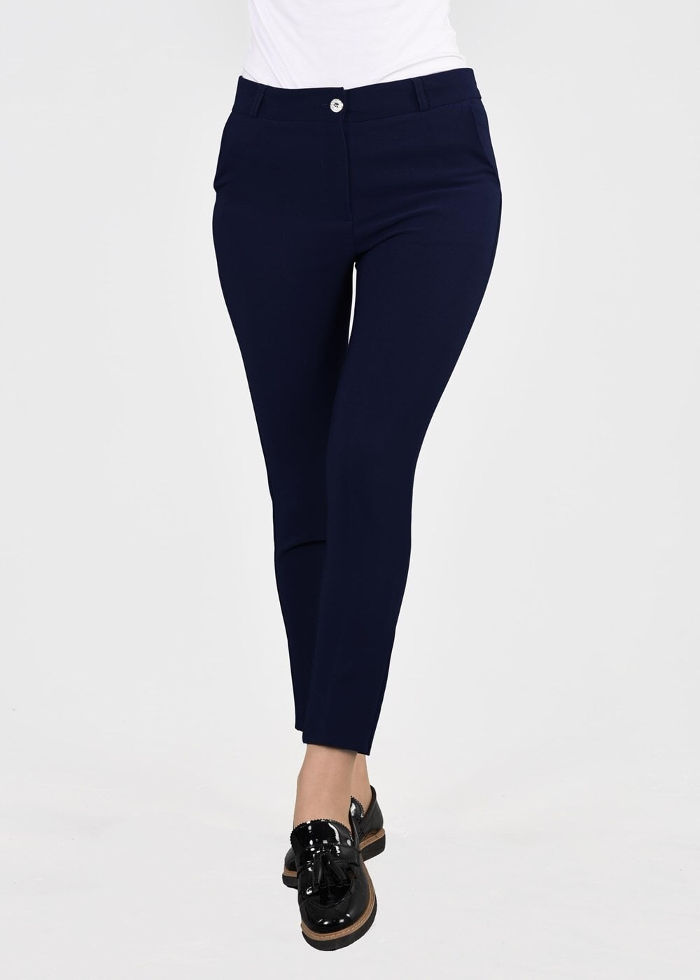 Tesettür giyim LACİVERT T 6252 Klasik Kesim Pantolon-Magazin