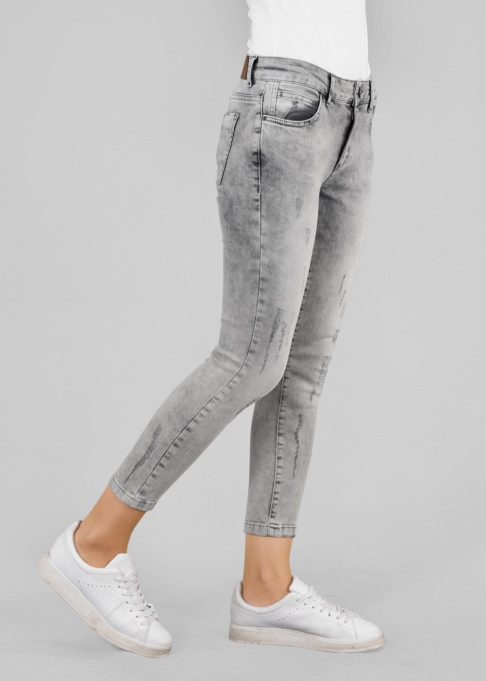 Tesettür giyim GRİ T 7184 Corpa Demin Pantolon-Alv Fashion