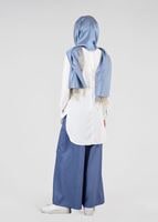 Tesettür giyim MAVİ T 7615 Allday- Bol Paça Pantolon
