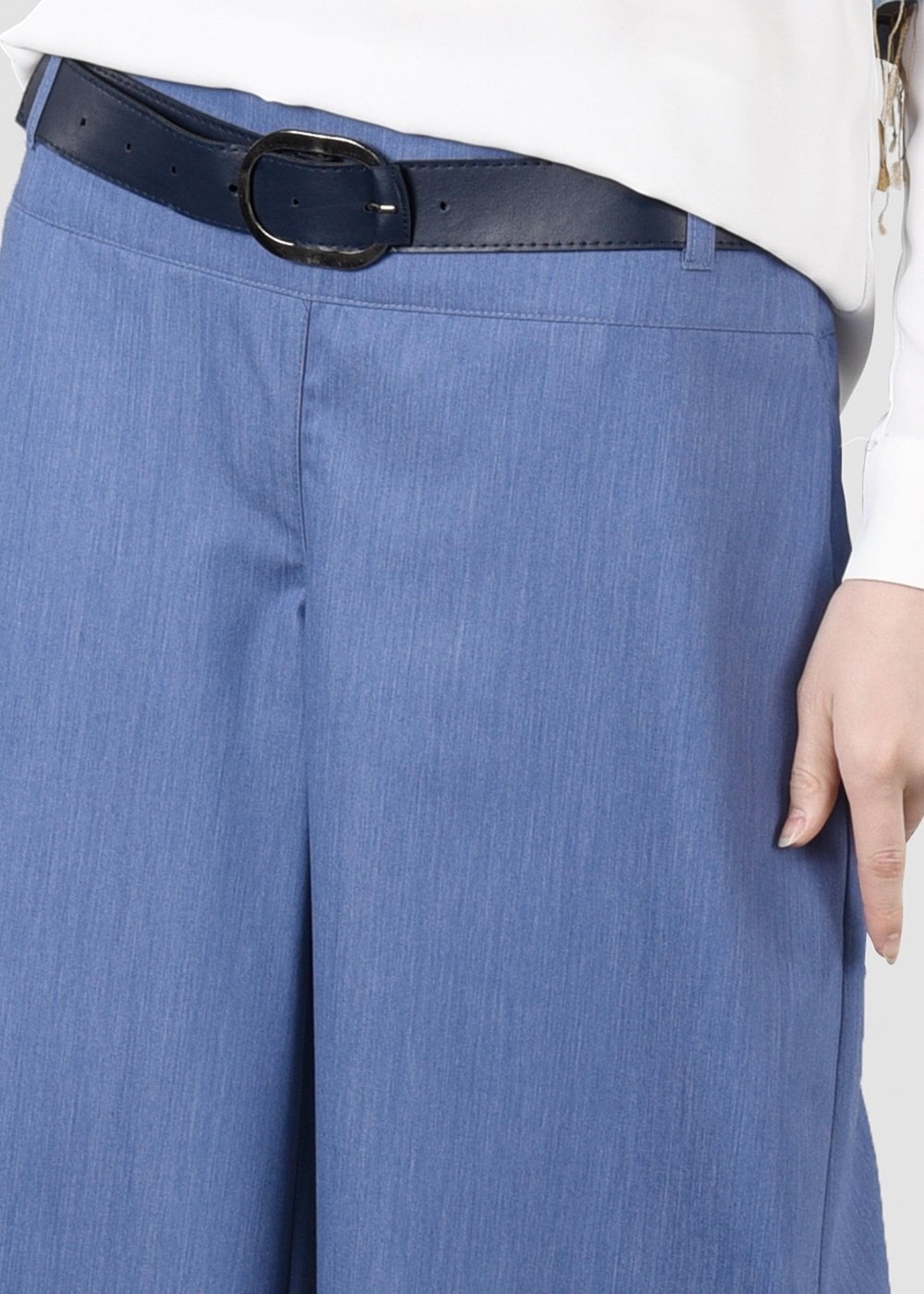 Tesettür giyim MAVİ T 7615 Allday- Bol Paça Pantolon