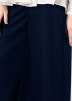 Tesettür giyim LACİVERT T 7615 Allday- Bol Paça Pantolon