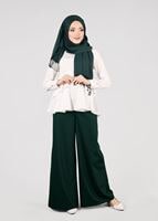 Tesettür giyim YEŞİL T 7615 Allday- Bol Paça Pantolon