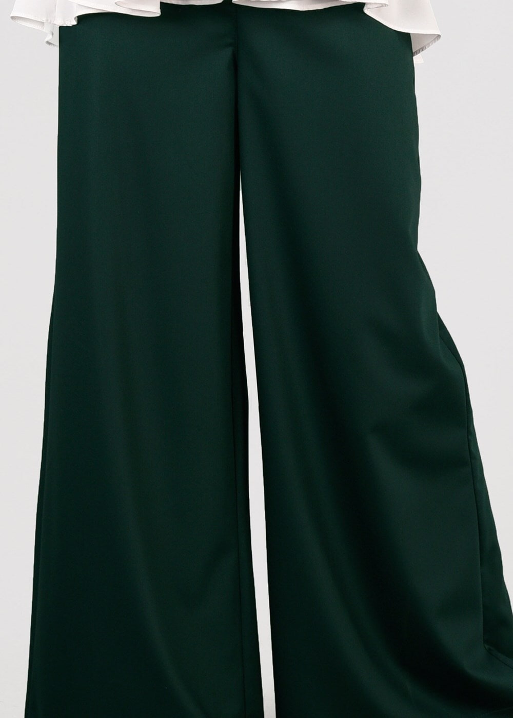 Tesettür giyim YEŞİL T 7615 Allday- Bol Paça Pantolon