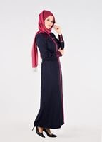 Vêtements hijab BLEU MARINE T 1703 Derin Tesettür Pardesü-Alv Fashion