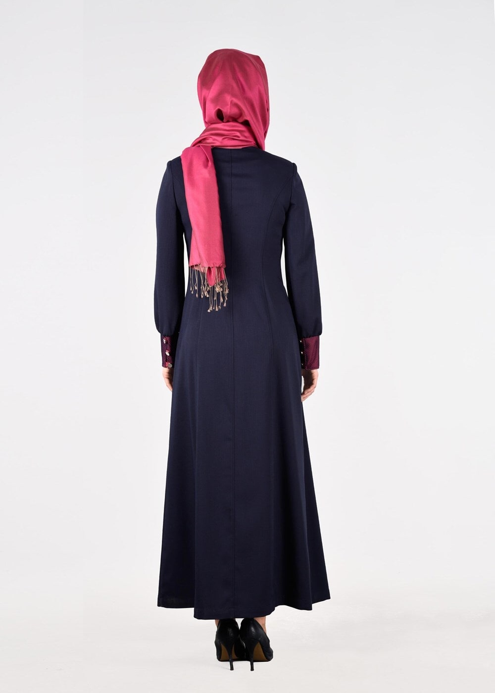 Vêtements hijab BLEU MARINE T 1703 Derin Tesettür Pardesü-Alv Fashion