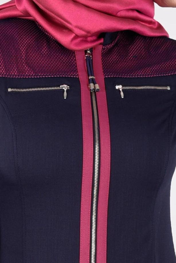 Vêtements hijab  T 1703 Derin Tesettür Pardesü-Alv Fashion - TRENDTESETTÜR