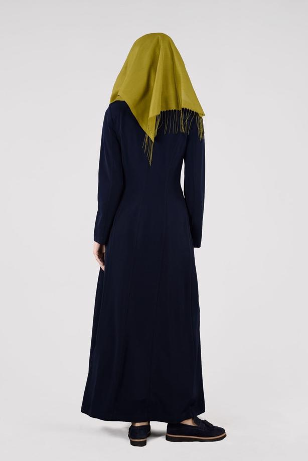 Vêtements hijab  T 1704 Crep Cupra Tesettür Pardesü-Alv Fashion - TRENDTESETTÜR
