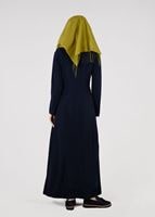 Vêtements hijab BLEU MARINE T 1704 Crep Cupra Tesettür Pardesü-Alv Fashion
