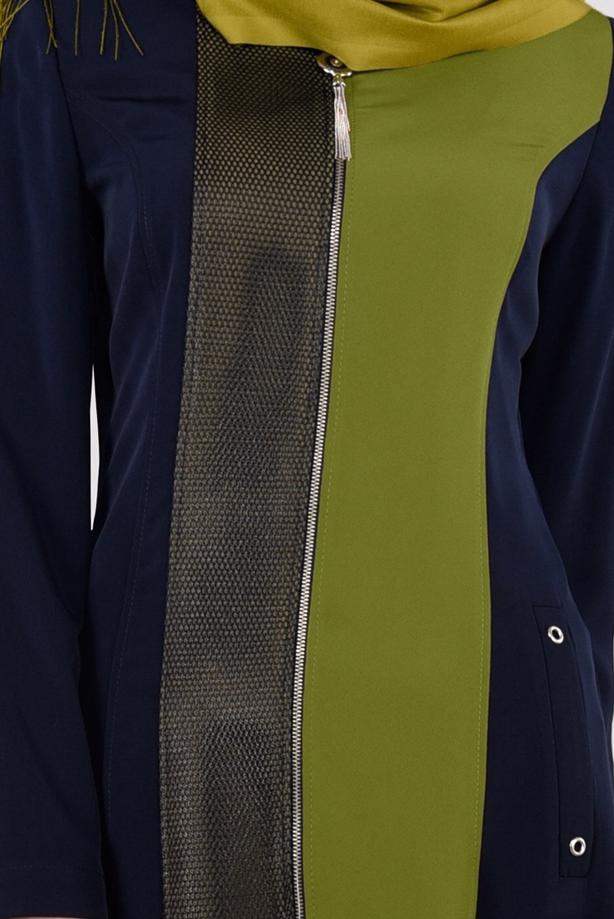 Vêtements hijab  T 1704 Crep Cupra Tesettür Pardesü-Alv Fashion - TRENDTESETTÜR