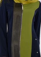 Vêtements hijab BLEU MARINE T 1704 Crep Cupra Tesettür Pardesü-Alv Fashion