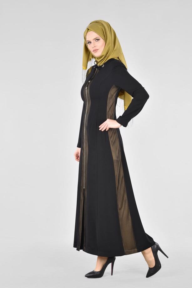 Vêtements hijab  T 1705 Virona Tesettür Pardesü-Alv Fashion - TRENDTESETTÜR
