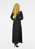 Tesettür giyim SİYAH T 1708 Farah Tesettür Pardesü-Alv Fashion