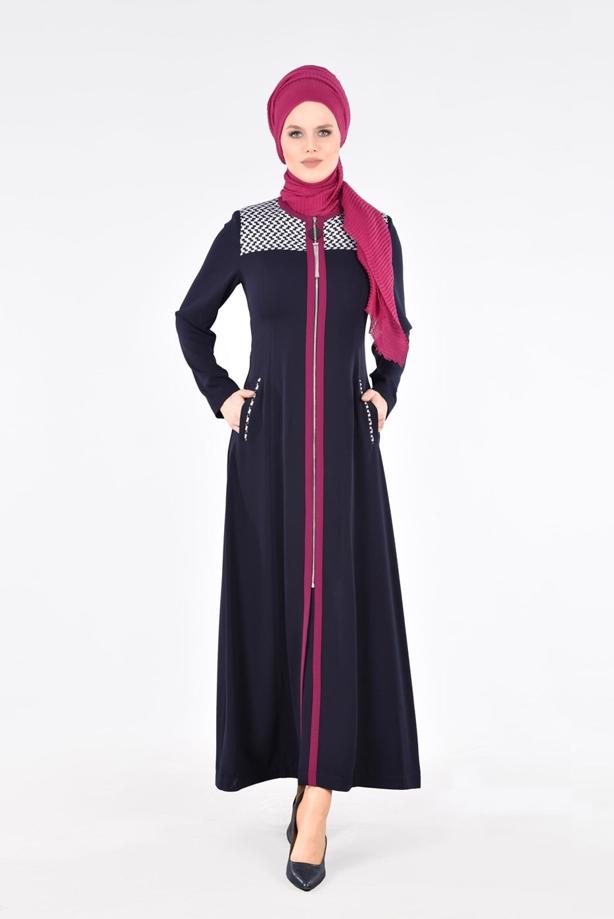 Vêtements hijab  T 1708 Farah Tesettür Pardesü-Alv Fashion - TRENDTESETTÜR