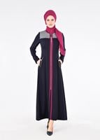 Hijab clothing NAVY BLUE T 1708 Farah Tesettür Pardesü-Alv Fashion