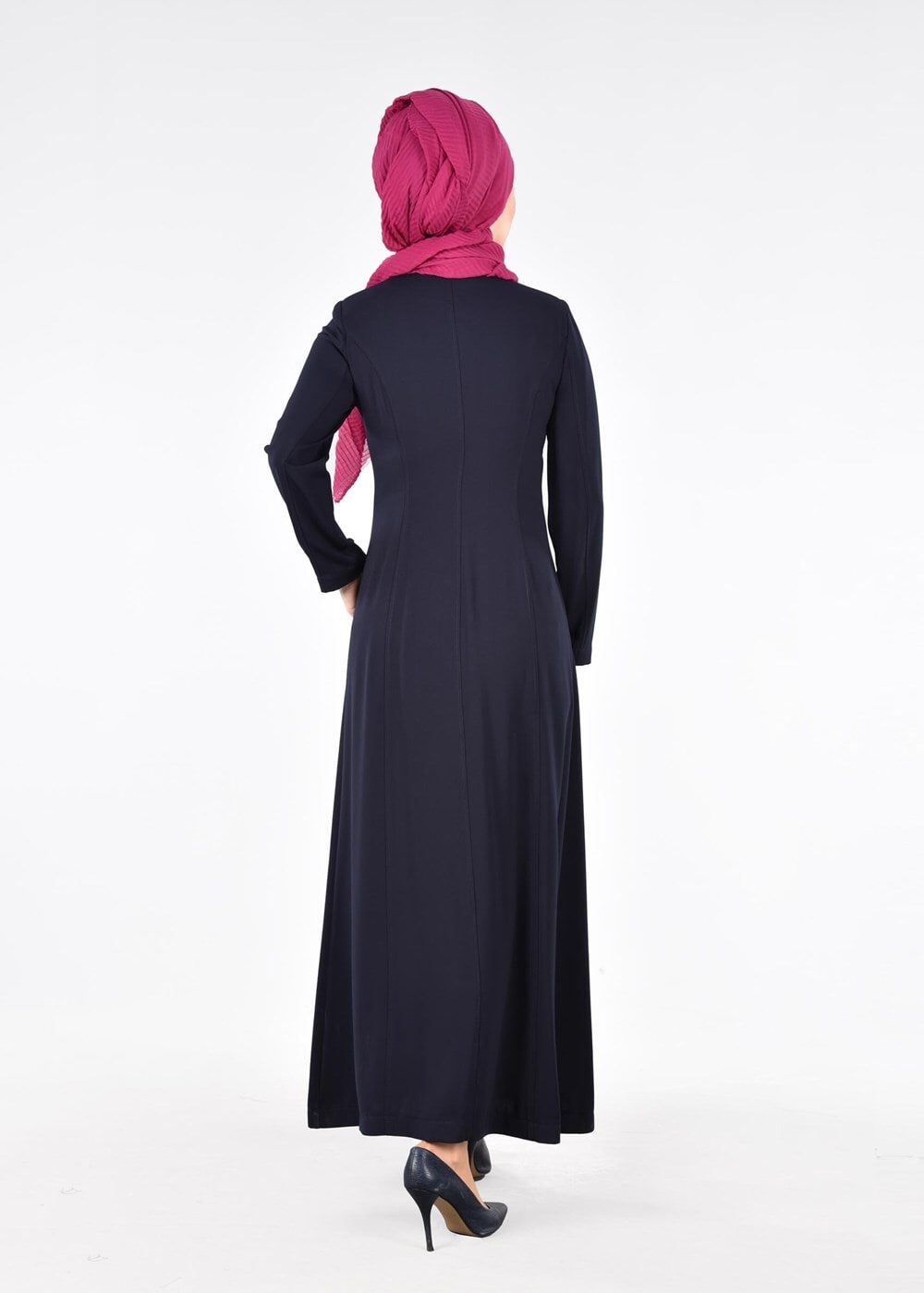 Hijab clothing NAVY BLUE T 1708 Farah Tesettür Pardesü-Alv Fashion