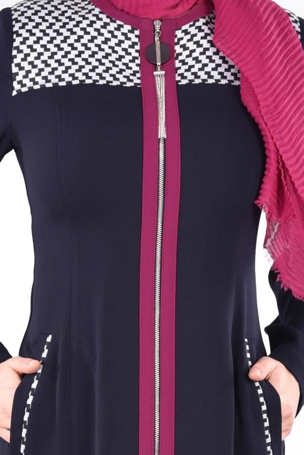 Vêtements hijab  T 1708 Farah Tesettür Pardesü-Alv Fashion - TRENDTESETTÜR